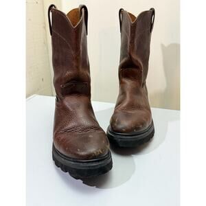 Justin Wellington steel toe work boots pull on WK4906 Mens Size 9 W